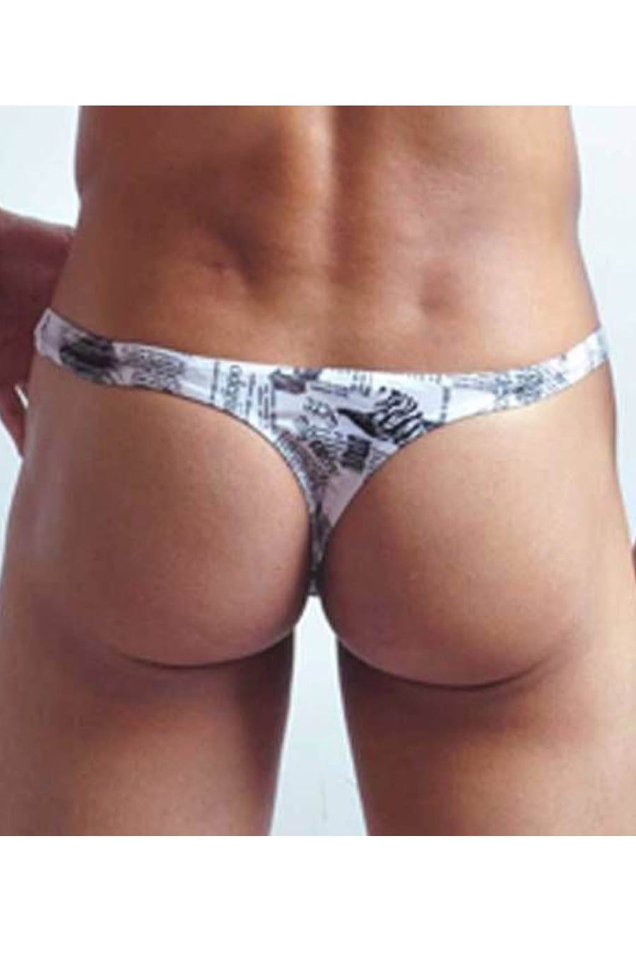 Manview News Print Pouch Thong Lowrise Underwear