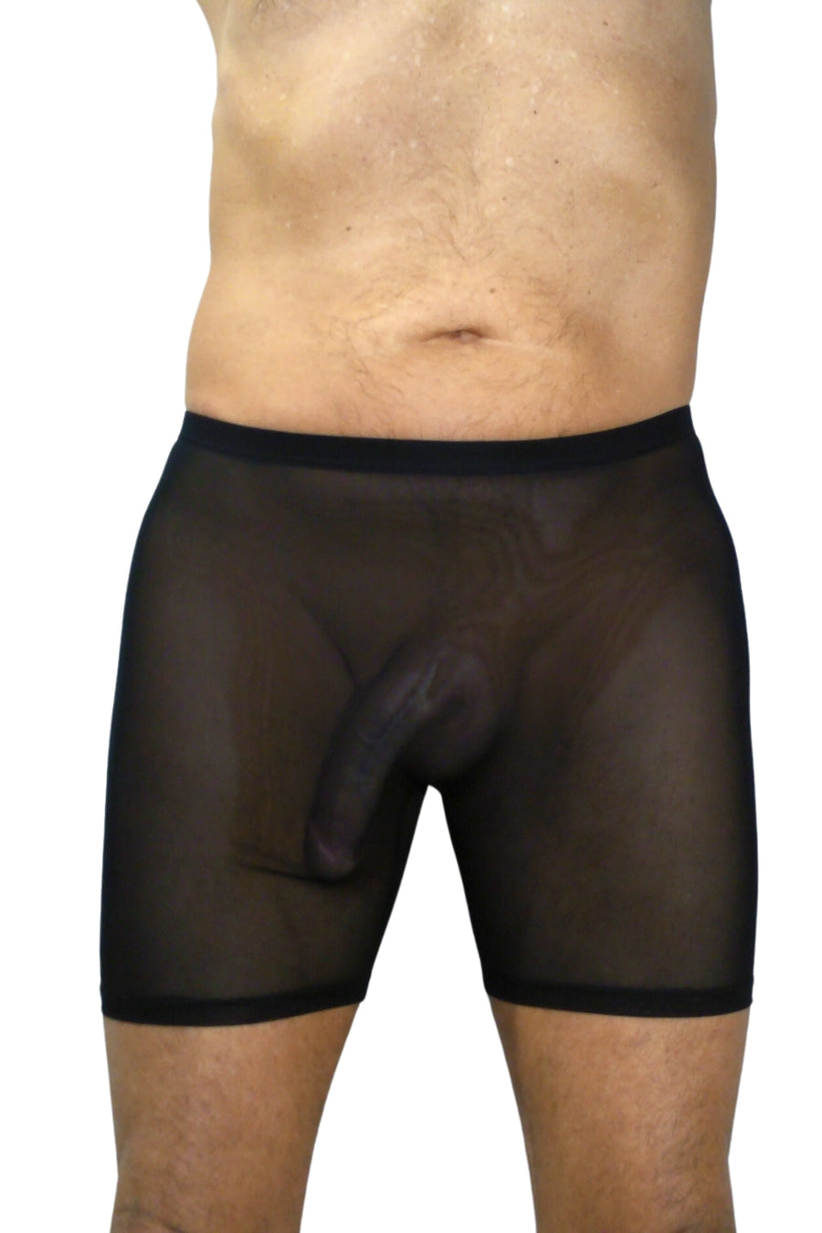 BfM Mens High-Waist Ultra Sheer Flat Front Boxer Shorts
