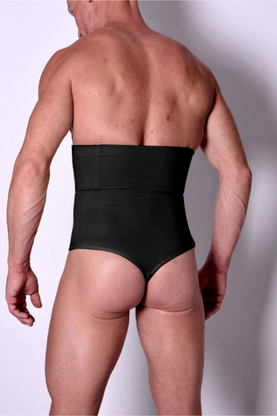 BfM Mens High Waist Corset Thong Tummy Control Underwear