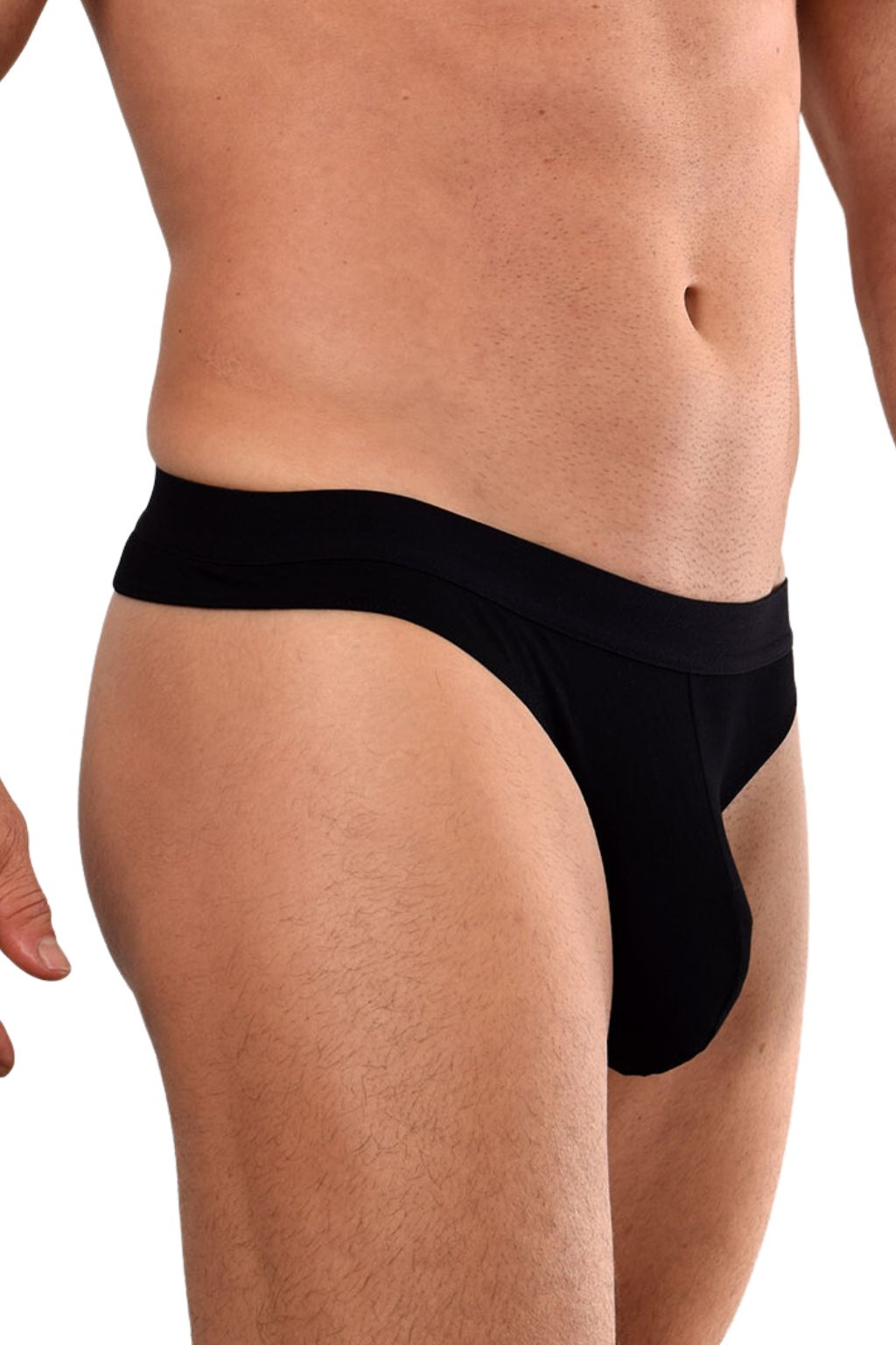 Well Endowed Men's T-back Thong With Smooth Front, Wide Straps by