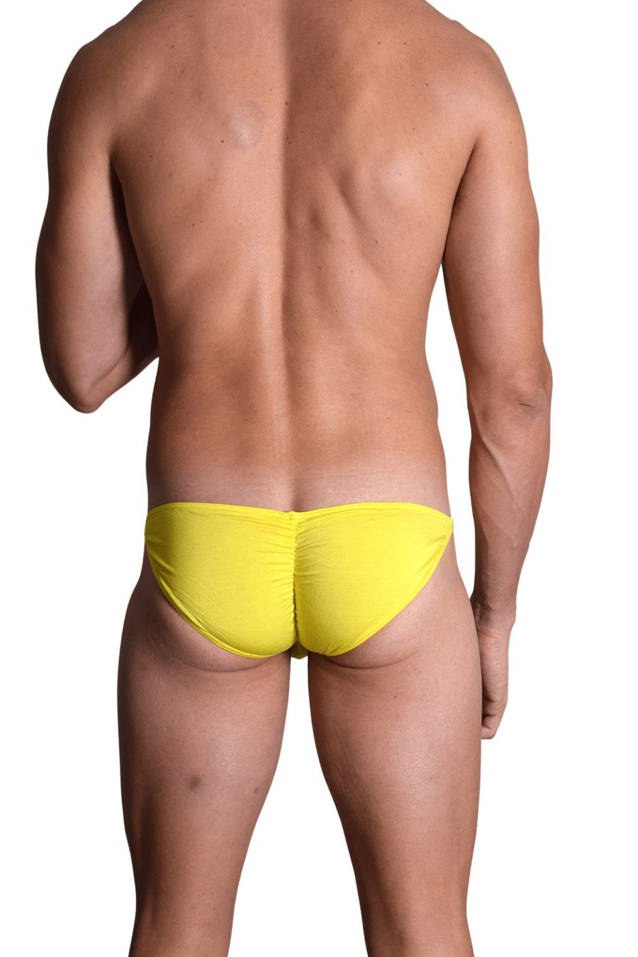 Mens Sexy Bikini Brief Elastic Silky Ruched Back Underwear  Swimwear Orange