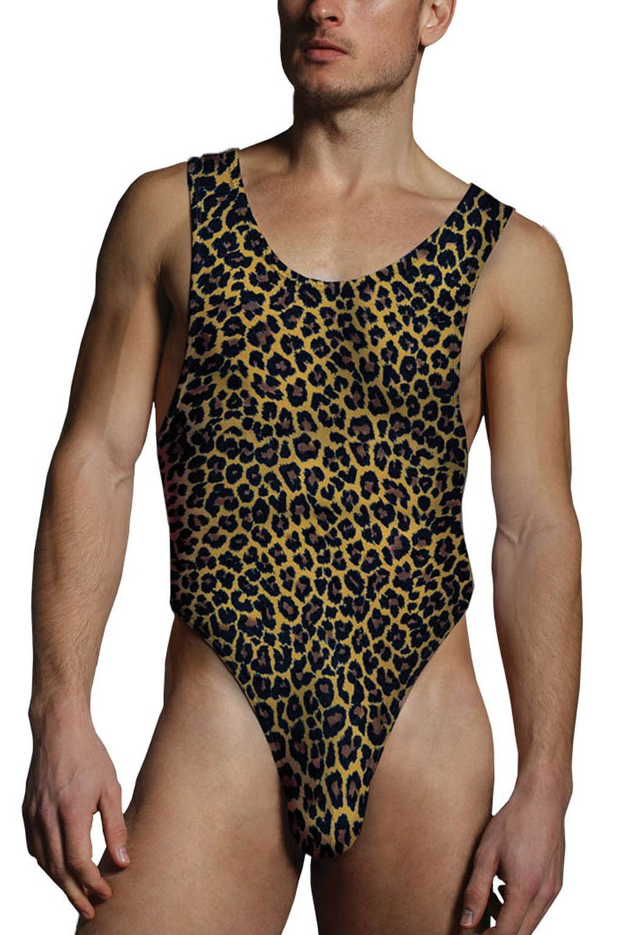 Doreanse Mens Leopard Edge Thong Bodysuit Athletic Underwear