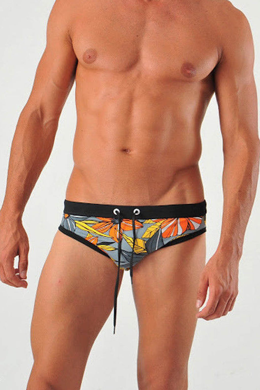Geronimo Mens Foliage Print Competition Swimsuit