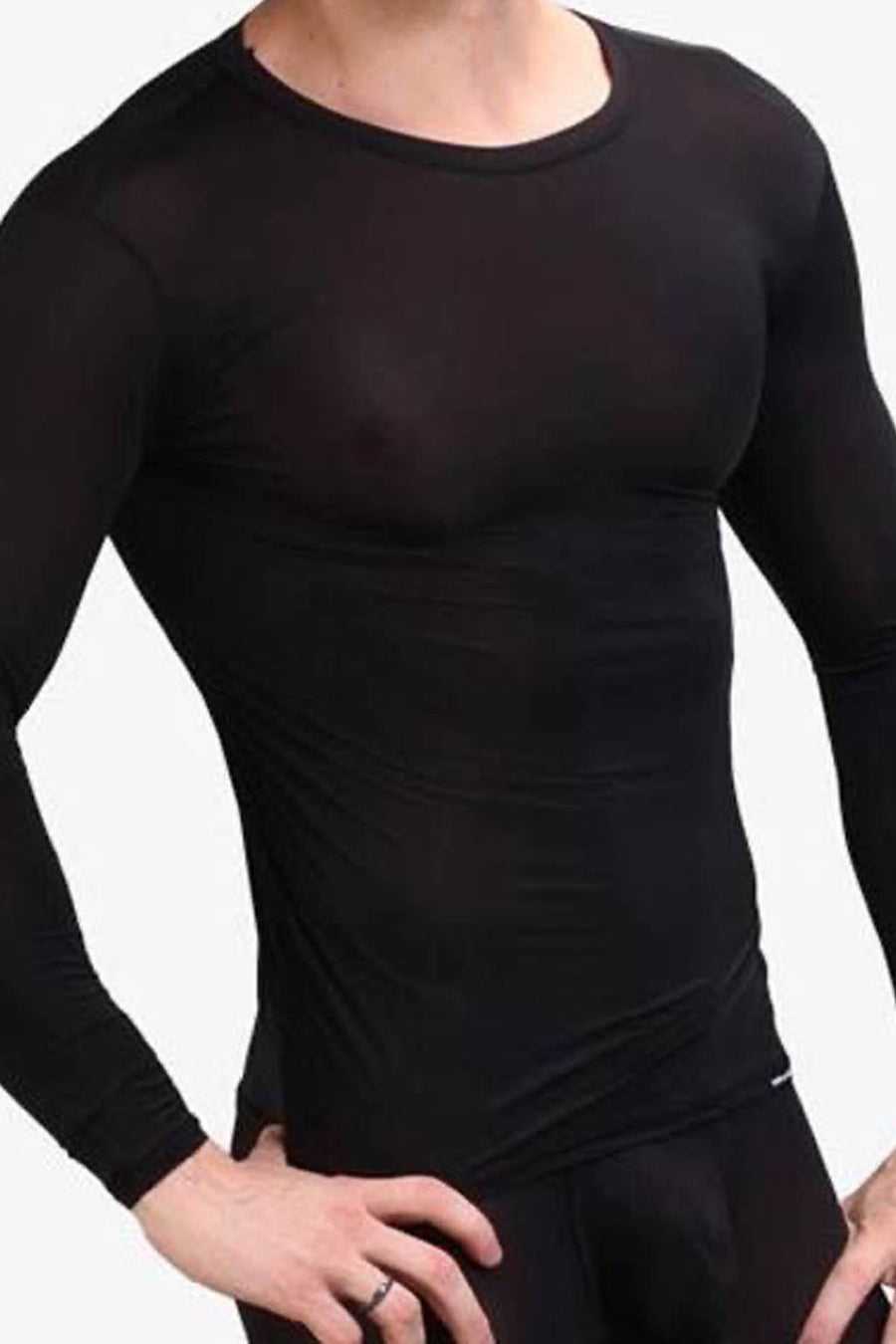 Manview Mens Sheer Long Sleeve Top Thermal Underwear – Bodywear for Men